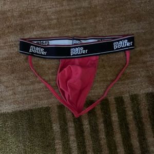 EUC Male Power Red Jock Strap; Size: S/M